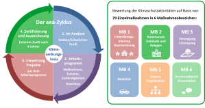 Darstellung des eea-Zyklus und der Maßnahmenbereiche 